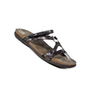 NAOT Carmen Sandal Leather Metallic Black Onyx Women's Size 9 US